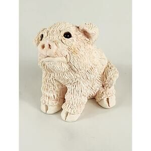 Stone Critters Mini Piglet Pig Piggy 2 1/4" Figurine 1988 USA Home Decor Vintage